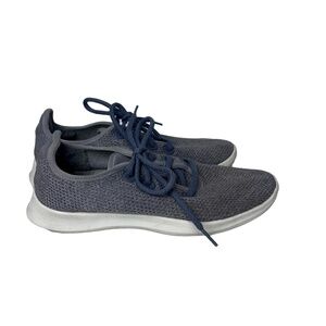 Allbirds Grey Blue Knit Lace Up Tree Runners Sneakers Sustainable Comfortable W7
